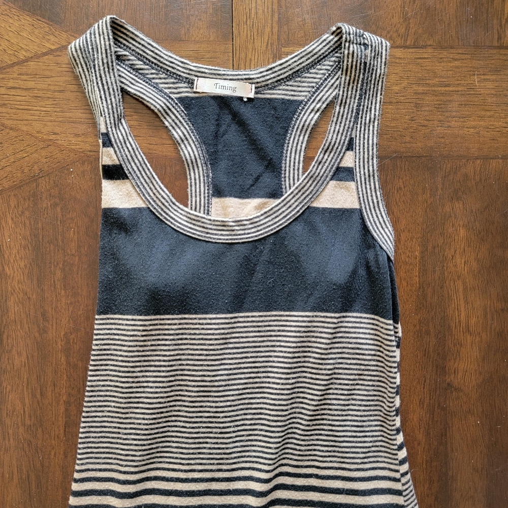 Brown and Black Striped Maxi Dress